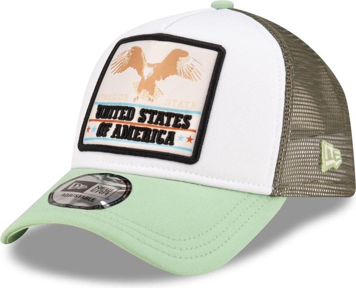 New Era Adjustable A-Frame Trucker Cap - USA EAGLE