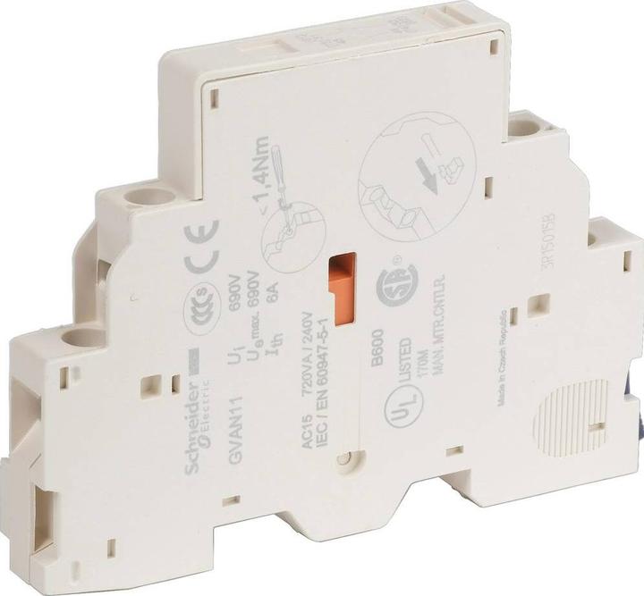 Actual product image Schneider Electric Auxiliary contact block 1 NO contact 1 NC contact