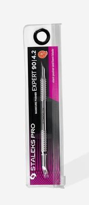 PRO Nagelhautschieber Maniküre Pediküre Staleks Expert Pe-90/4.2 Schrägschieber und gebogene Klinge