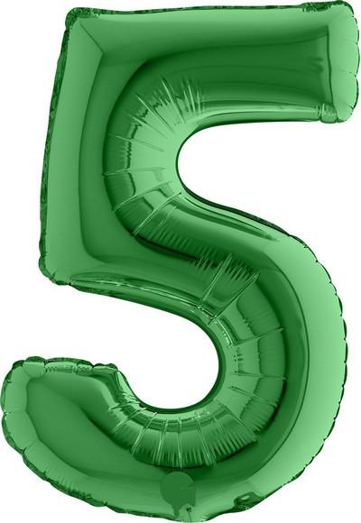 Image du produit Bigiemme Ballon alu Chiffre "5" Vert