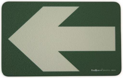 Brady Photoluminescent floor marking arrow with anti-slip effect, photoluminescent on green