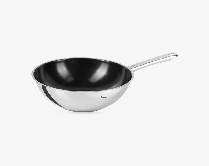 Produktbild Silit Wok Wokpfanne Induktion 28cm Wuhan Edelstahl 18/10 beschichtet (28 cm, Wok Pfanne, Edelstahl)