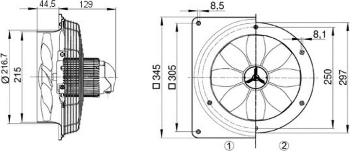 Produktbild Maico Ventilator DN 200 Wandeinbau (EZQ 20/4 E)