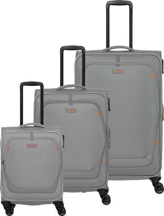 Travelite Umbria 4 Rollen Kofferset 3-teilig mit Dehnfalte (207 l, XL (ab 115l))
