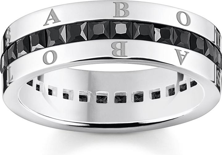 Actual product image Thomas Sabo Band Ring with Black Stones Pavé Silver (52, 925 Silver)