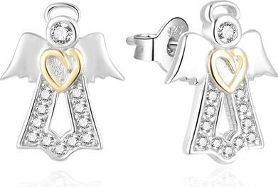 Beneto Gentle silver angel earrings AGUP2575D (L)
