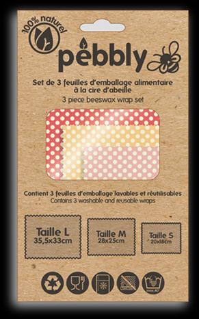 Actual product image Pebbly Beeswax cloths, set of 3, S-M-L (3 x)