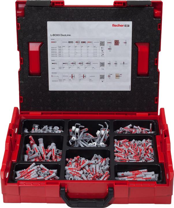Produktbild Fischer Duo-Line Dübel-Set in robuster und stabelbarer L-Boxx, Inhalt 833 Dübel (833 Stk.)
