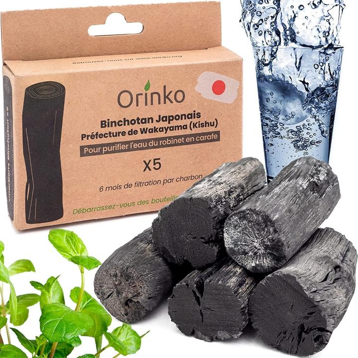 Orinko Filtro per l'acqua a carboni attivi Binchotan Giappone confezione da 5 pezzi (5 x)