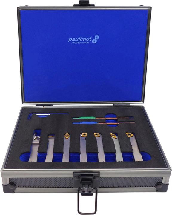 Produktbild Paulimot Drehmeissel-Set mit Wendeplatten, vernickelt, 10 mm, 7-teilig (10 mm)