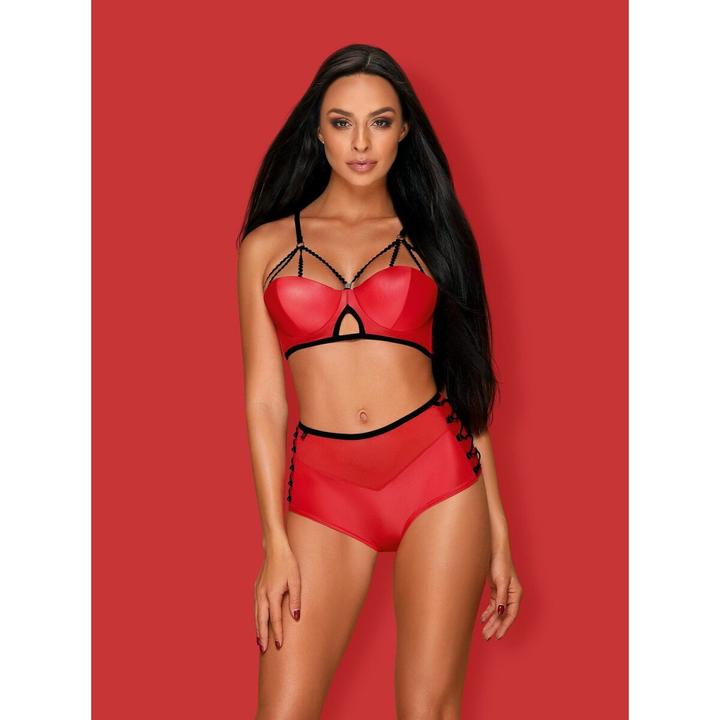 Actual product image Obsessive Leatheria 2-pcs set red S/M (S/M)