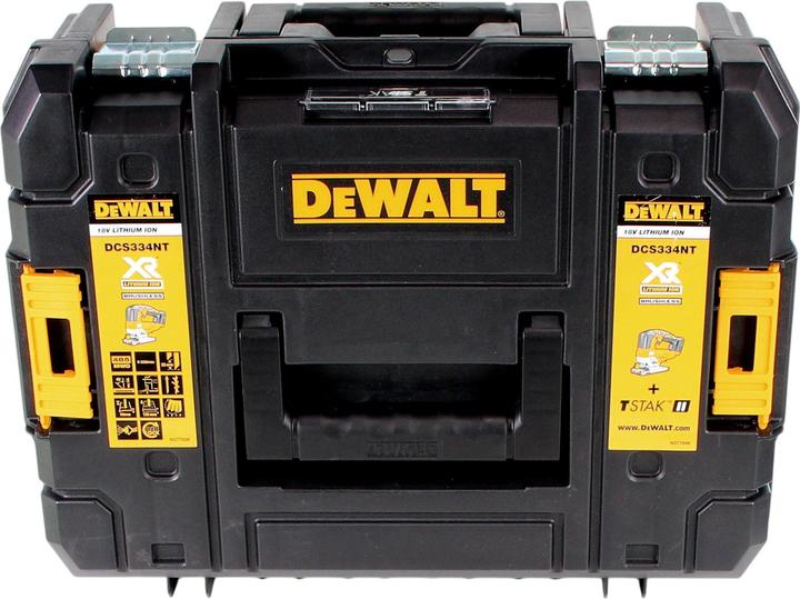 Actual product image DeWalt DCS 334 E1T Akku Pendelhub Stichsäge 18 V Brushless + 1x Powerstack Akku 1,7 Ah + Ladegerät