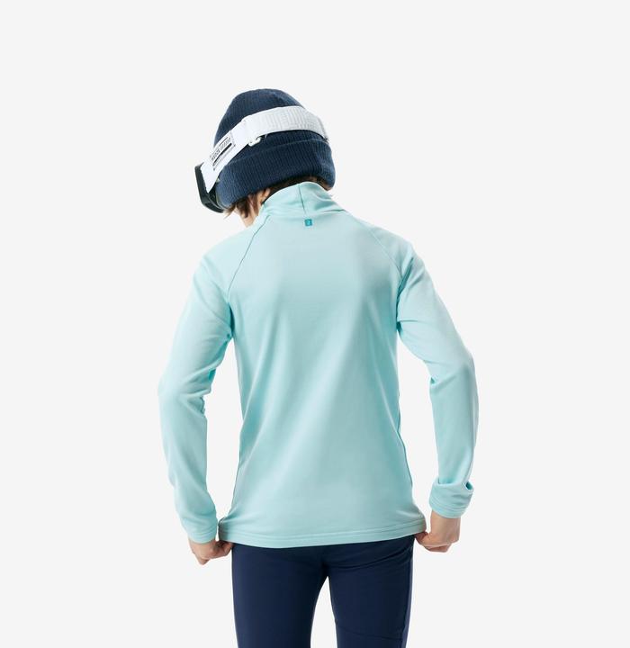 Actual product image Wedze Ski underwear functional shirt children high collar - BL 500 turquoise (3, 4)
