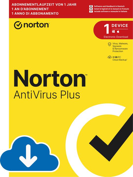 Norton Antivirus Plus (1 Utilisateur, 1 Périphériques/Utilisateurs, 12 mois)