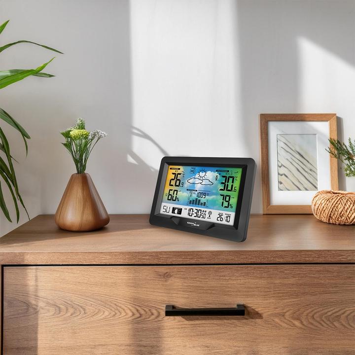 Image du produit Greenblue Station météo sans fil couleur avec DCF phases de lune baromètre calendrier alimentation GB540N