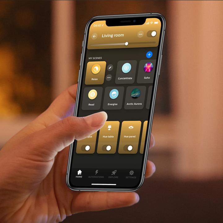 Actual product image Philips Hue White Amb. Aurelle Panel Light Round Black (2300 lm)