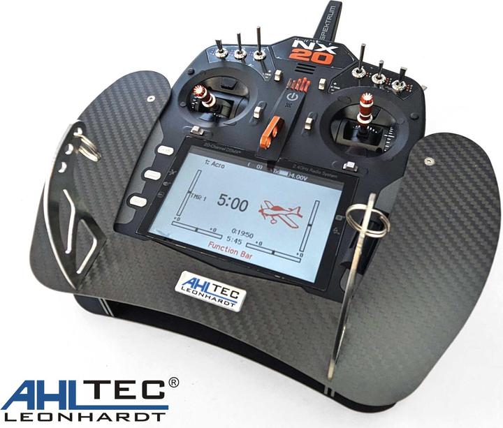 Image du produit AHLtec Pupitre émetteur Spektrum NX20 Carbon avec étrier de pupitre émetteur standard, sans repose-main