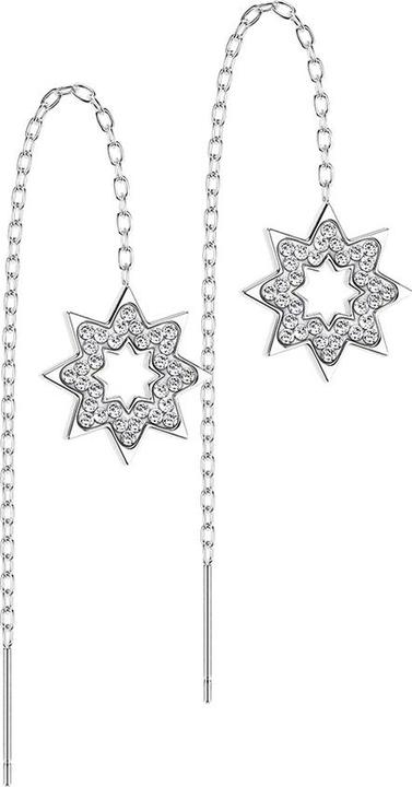 Produktbild Star Piercing Ohrstecker silber freifallende Kette Schneeflocke mit Kristallen (ohne Messing, Chirurgenstahl 316L)