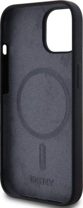 Actual product image DKNY DKHMP15SSNYACH iPhone 15 / 14 / 13 6.1" czarny/black hardcase Liquid Silicone White Printed Log (Apple iPhone 15)