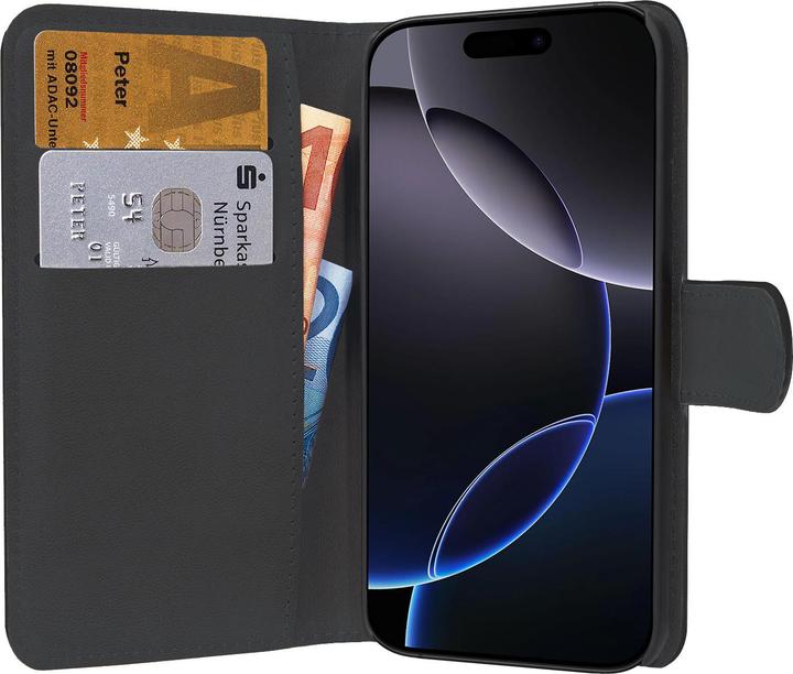 Actual product image Pedea Book Cover Classic for Apple iPhone 16 Pro -black (Apple iPhone 16 Pro)