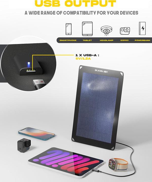 Immagine prodotto Sunslice Pannello solare portatile "Fusion Flex 6" (6 W, 0.14 kg)