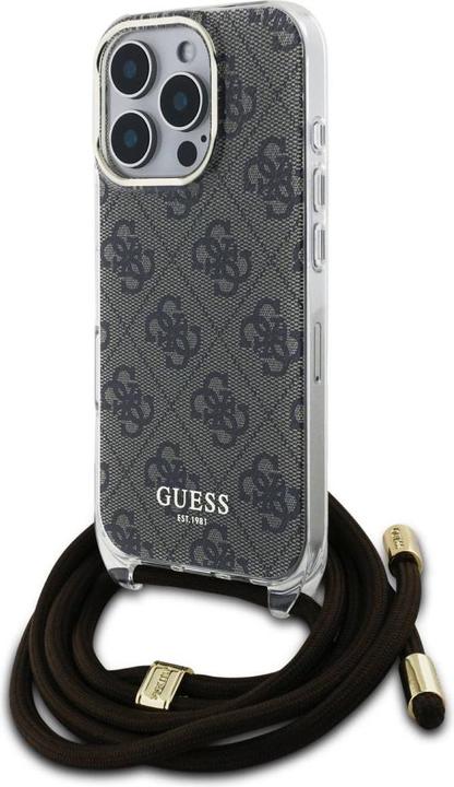 Image du produit Guess GUHCP16LHC4SEW iPhone 16 Pro 6.3" brązowy/brown hardcase Crossbody Cord 4G Print