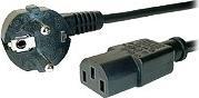 Actual product image Tecline Mains connection cable, Schuko plug angled to IEC socket, black, 5 m Mains connection cable f (5 m)