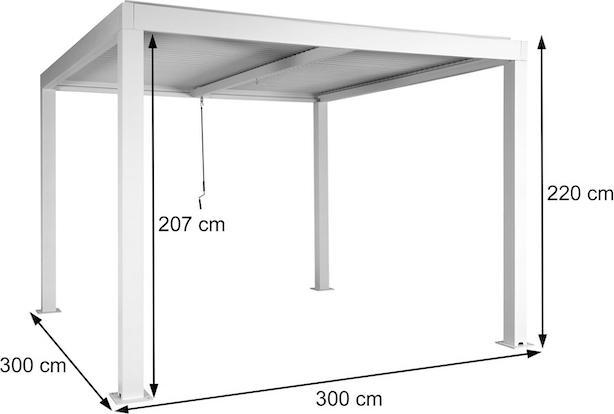 Immagine prodotto Mendler Pergola HWC-L46, struttura in alluminio da 10 cm, grondaia a prova di tempesta, 3x3 m, antracite (300 cm, 300 cm)