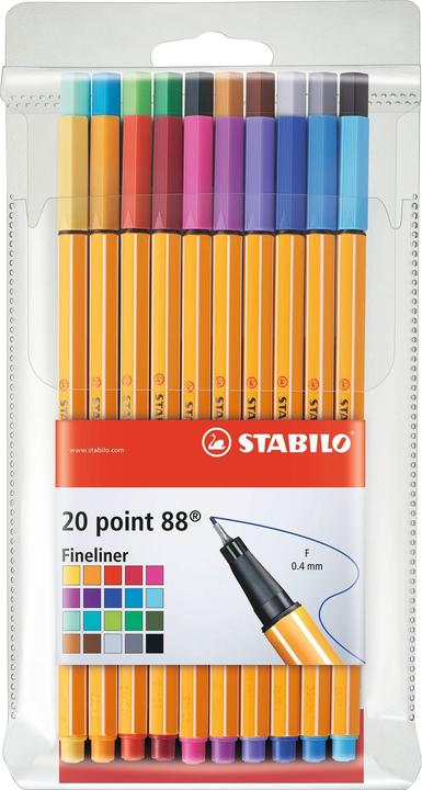 Actual product image STABILO point 88 Fineliner (Multicoloured, 20 x)
