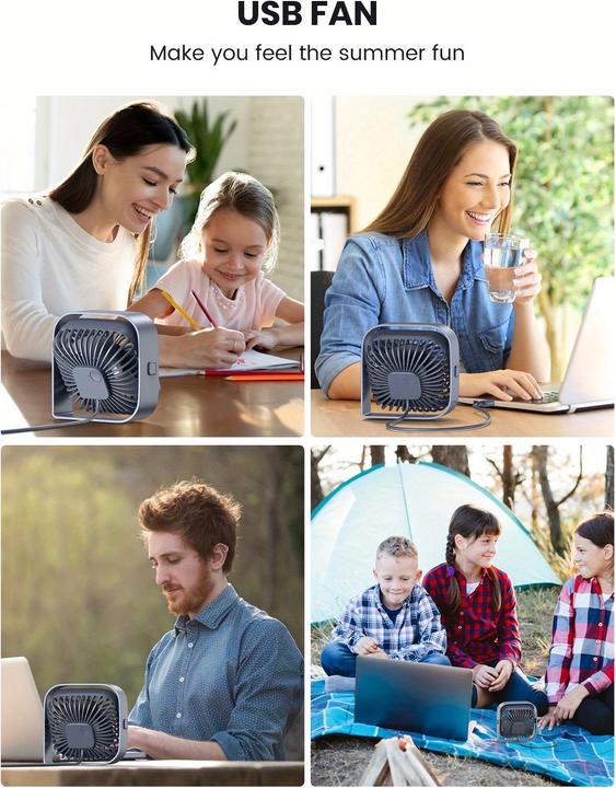 Actual product image PhoneLook 360° USB Ventilator tragbar leise 3 Geschwindigkeiten Design