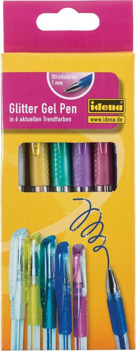 Image du produit Idena Stylo gel à paillettes 6 pièces (Multicolore, 6 x)