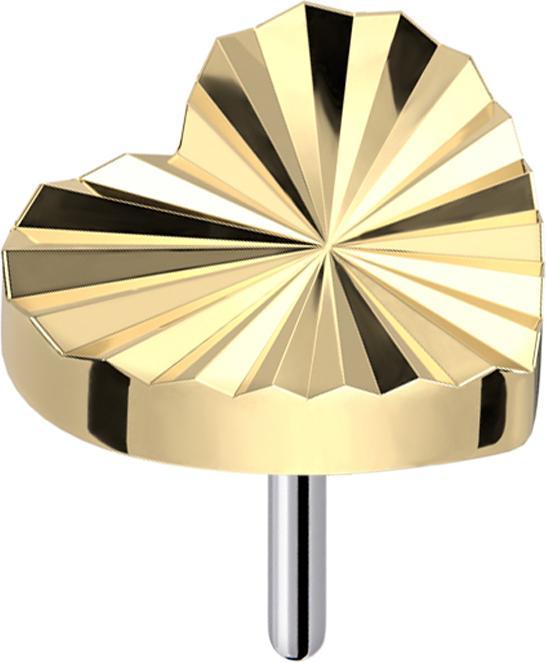Produktbild Star Piercing Threadless Diamantschliff Scheibe Herz vergoldet (ohne Messing, Titan G23)