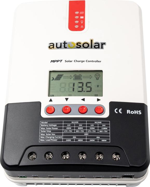 Immagine prodotto Autosolar Regolatore di carica solare 2430 MPPT 30A