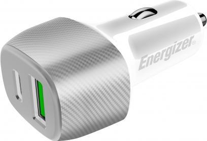 Produktbild Energizer Car Charger - Power Delivery & QC3 - 38W - 1 USB-C & 1 USB-A, silber