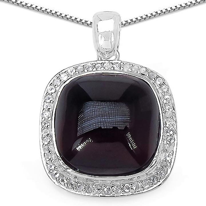 Image du produit Xen Pendentif avec chaîne Grenat Cushion Cabochon 45 cm Argent 925 (Argent sterling 925, 45 cm)