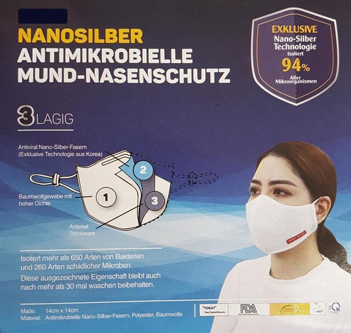 Actual product image Hanvico Face mask nano 2pcs 3-layer (2 x)