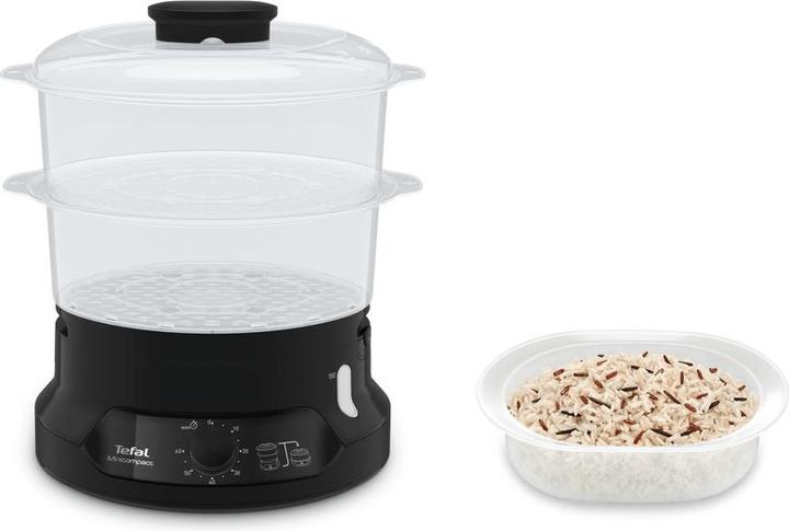 Productafbeelding Tefal Minicompact VC139810 stoomkoker 2 mandjes Vrijstaand Zwart