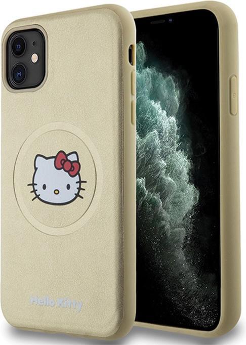 Immagine prodotto Hello Kitty HKHMN61PGHCKD iPhone 11 / Xr 6.1" złoty/oro custodia rigida in pelle Kitty Head MagSafe (Apple iPhone 11)