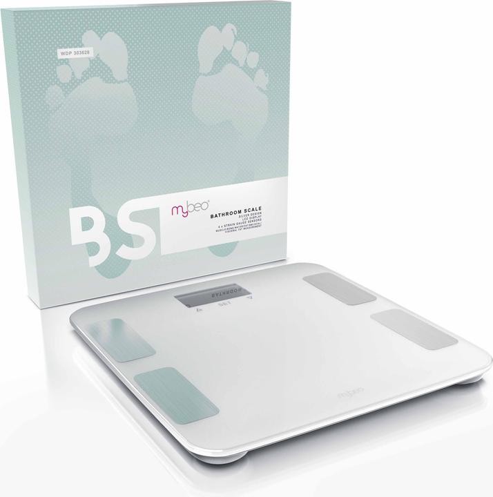 Produktbild Mybeo Digitale Körperfettwaage, LCD-Display, 7 Indikatoren. max. 10 Profile, Diagnosewaage, Analysewaage (180 kg)
