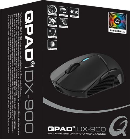 Produktbild QPAD DX-900 Wireless Gaming Maus (Kabellos, Kabelgebunden)