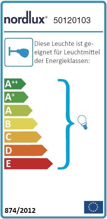 Energie-Label Nordlux Lotus, 3-Spot, Weiss (E14)