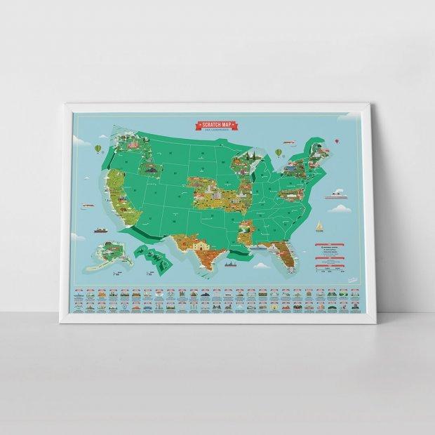 Image du produit Luckies Scratch Malp USA Points de repère (82 x 58 cm)