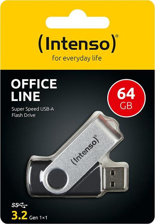 Produktbild Intenso USB 64GB OFFICE LINE 3.2 Gen1 Silver-Black (64 GB)
