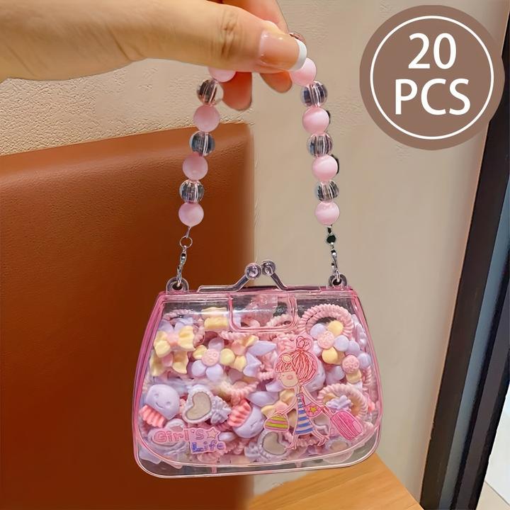 Image du produit Activity Board 20Pcs Sweet Style Harz Haargummis Set für Jugendliche, gemischte Farbe Pflanze Muster, sortierte