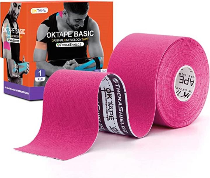 Actual product image OK Tape Kinesiology Tape Basic Pink 5cm x 5m (5 m)