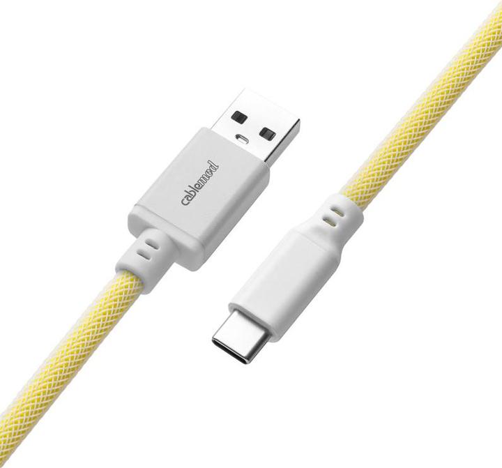 Image du produit CableMod Classic Coiled Keyboard Cable USB-C vers USB type A, citron (1.50 m, USB 2.0)