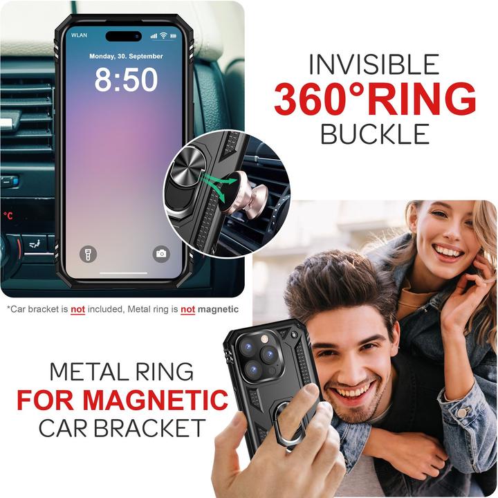 Image du produit Nalia Étui antichoc Military-Style Ring (Apple iPhone 16 Pro)