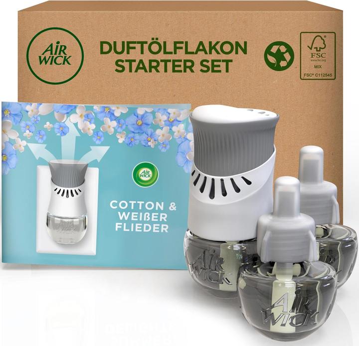 Air Wick Fragrance Oil Bottle Starter Set Cotton & White Lilac