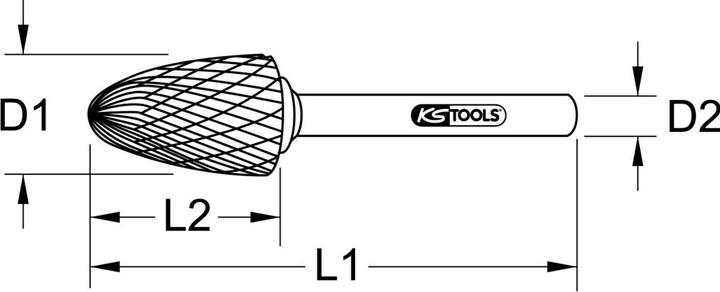 Produktbild KS Tools HM Rundbogen-Frässtift Form F (Form F)