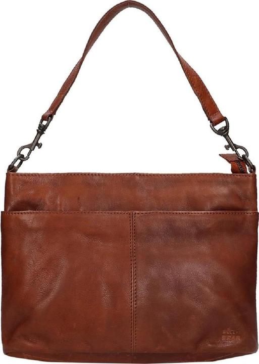 Produktbild Bear Rock Bären Design mittelschwerer Umhängetaschen Damen - Leder - Angelica - Cognac